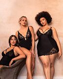 Embrace Wired Plunge Chemise Black TKD Lingerie Scantilly Core L1