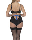 Encounter Plunge Bra And High Waist Brief Black Peacock TKD Lingerie Scantilly Fashion B1