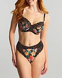Envy Full Cup Bra And High Waist Brazilian Brief Black Rose