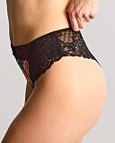 Envy High Waist Brazilian Brief Black Rose