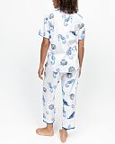 Essie Sea Horse Stripe Print Pyjama Sets Dark Blue Mix TKD Lingerie Cyberjammies Fashion B1