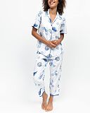 Essie Sea Horse Stripe Print Pyjama Sets Dark Blue Mix TKD Lingerie Cyberjammies Fashion F1