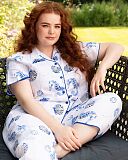 Essie Sea Horse Stripe Print Pyjama Sets Dark Blue Mix TKD Lingerie Cyberjammies Fashion L1