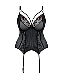 Fascinate Plunge Basque Black TKD Lingerie Scantilly Luxury CF1