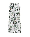 Fern Alpine Print Wide Leg Pyjama Bottoms Olive Green Mix TKD Lingerie Cyberjammies Fashion CF1