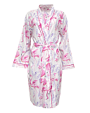 Fifi Flamingo Print Short Dressing White Mix TKD Lingerie Cyberjammies Fashion CF1