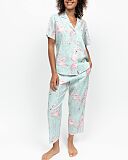 Francesca Flamingo Print Pyjama Sets Mint Mix
