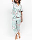 Francesca Flamingo Print Pyjama Sets Mint Mix