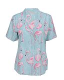 Francesca Flamingo Print Top Mint Mix