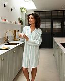 Francesca Printed Stripe Nightshirt Mint Mix