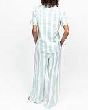 Francesca Printed Stripe Pyjama Set Mint Mix