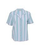 Francesca Printed Stripe Pyjama Top Mint Mix