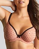 Gabrielle Non Padded Plunge Bra Flocked Spot TKD Lingerie Panache Fashion F1