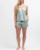 Grace Swan Print Shorty Set Mint Mix