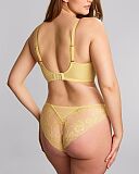Heidi High Apex Non Padded Plunge Bra And Brazilian Brief Lemon