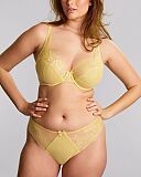 Heidi High Apex Non Padded Plunge Bra And Brazilian Brief Lemon