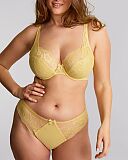 Heidi High Apex Non Padded Plunge Bra And Brazilian Brief Lemon
