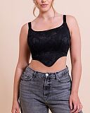 Hype Lace Longline Corset Bra Black