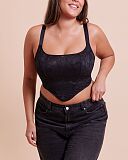 Hype Lace Longline Corset Bra Black