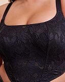 Hype Lace Longline Corset Bra Black