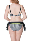Hypnotic Plunge Bikini Monochrome Olive Tie Side Brief B