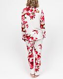 Isabella Floral Printed Jersey Pyjama Set Ox Blood Mix TKD Lingerie Cyberjammies Fashion B1