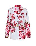 Isabella Floral Printed Jersey Pyjama Top Ox Blood Mix TKD Lingerie Cyberjammies Fashion CF1