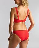 Jennifer Plunge Bikini Top And Brazilian Aurora Red TKD Lingerie Panache Swim Fashion B1