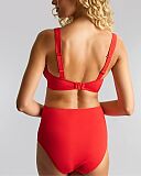 Jennifer Plunge Bikini Top And High Waist Brief Aurora Red TKD Lingerie Panache Swim Fashion B1