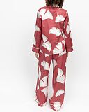 Josie Leaf Print Pyjama Set Terracotta Mix