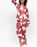Josie Leaf Print Pyjama Set Terracotta Mix