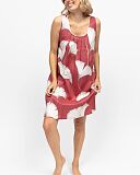 Josie Leaf Print Short Nightdress Terracotta Mix
