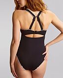 Lara Plunge Swimsuit Aurora Black White TKD Lingerie Panache Swim Fashion B2