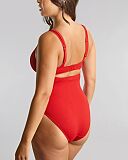 Lara Plunge Swimsuit Aurora Red TKD Lingerie Panache Swim Fashion B1