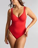 Lara Plunge Swimsuit Aurora Red TKD Lingerie Panache Swim Fashion F1
