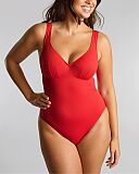 Lara Plunge Swimsuit Aurora Red TKD Lingerie Panache Swim Fashion F2