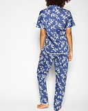 Libby Bambo Leaf Print BJ Set Indigo Mix TKD Lingerie Cyberjammies Fashion B1