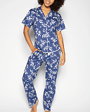 Libby Bambo Leaf Print BJ Set Indigo Mix TKD Lingerie Cyberjammies Fashion F1