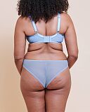 Lightstyle Scallop Plunge Bra And Brazilian Brief Light Blue Silver