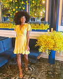 Limoncello Wrapdress Lemon White TKD Lingerie Just Peachy F1