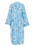 Madelyn Floral Print Long Dressing Gown Blue Mix
