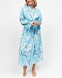 Madelyn Floral Print Long Dressing Gown Blue Mix