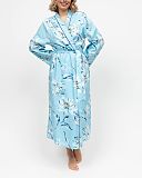 Madelyn Floral Print Long Dressing Gown Blue Mix