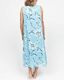 Madelyn Floral Print Long Nightdress Blue Mix