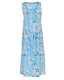 Madelyn Floral Print Long Nightdress Blue Mix