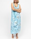 Madelyn Floral Print Long Nightdress Blue Mix