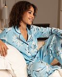 Madelyn Floral Print Pyjama Set Blue Mix