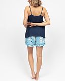 Madelyn Floral Print Shorty Set Navy Mix