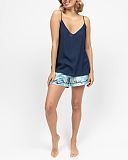 Madelyn Floral Print Shorty Set Navy Mix