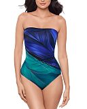 Maldiva Avanti Hidden Underwire Shaping Swimsuit Blue Multi TKD Lingerie Miraclesuit Fashion F1